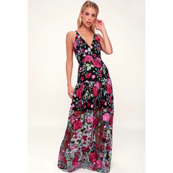 Dress the Population Dresses & Skirts - DRESS THE POPULATION Leticia Black Floral Dress